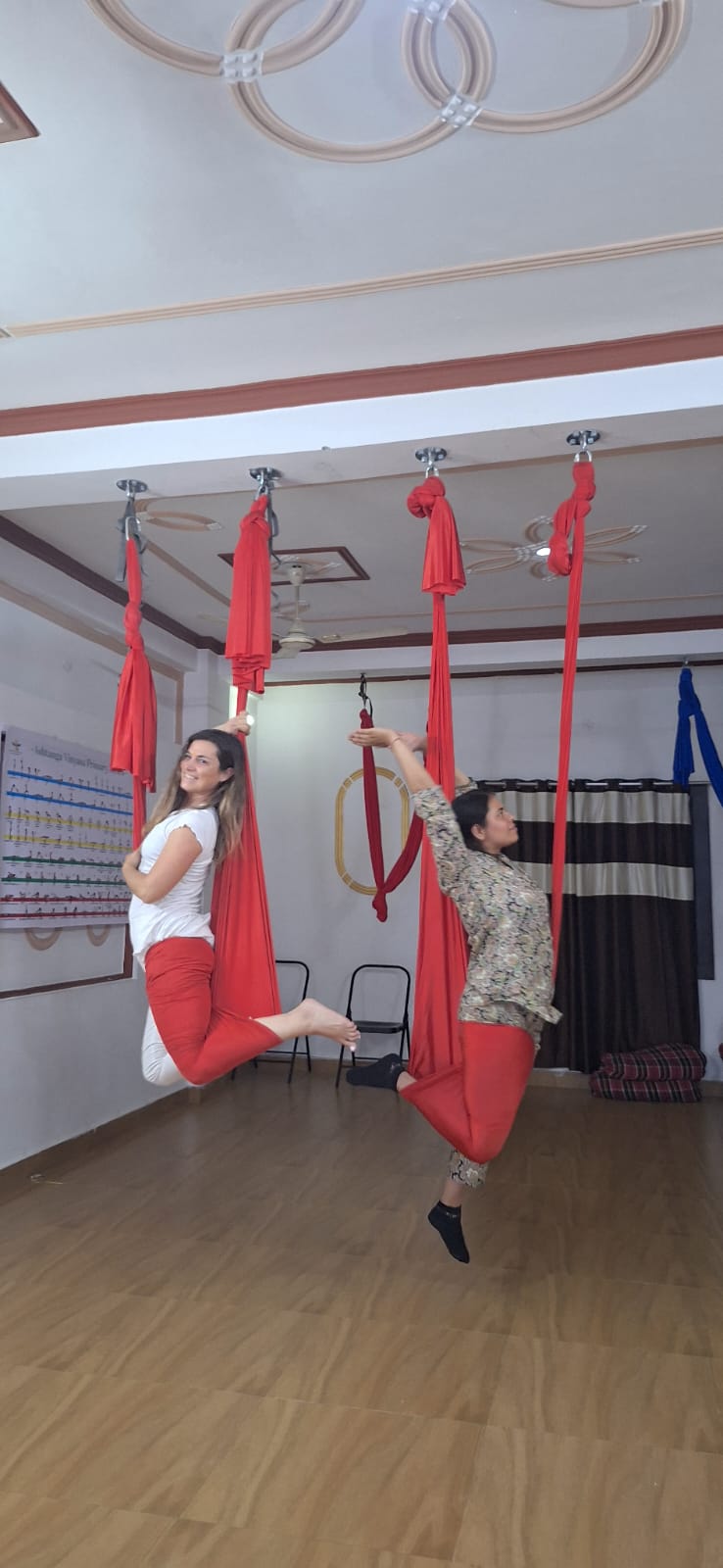 Aerial yoga fun