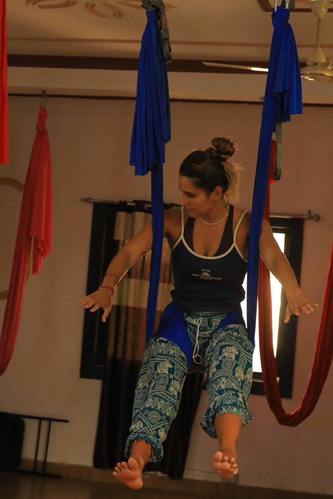 Aerial yoga inversion technique