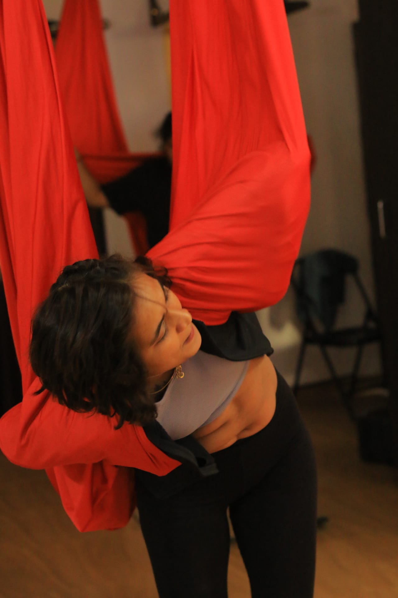 Aerial yoga alignment check