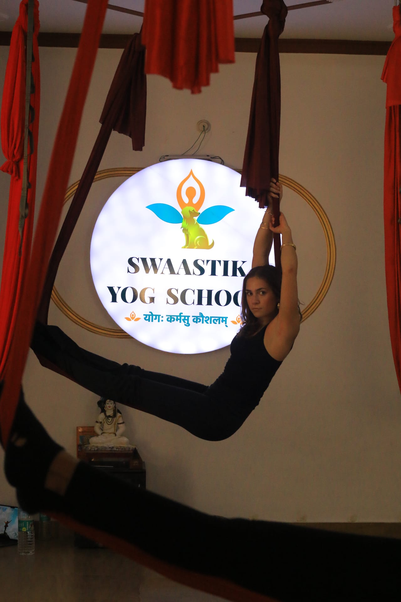 Aerial yoga stretch